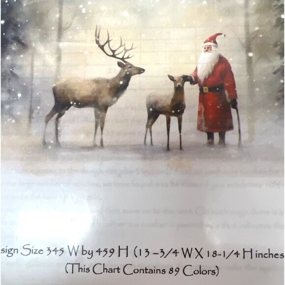 Heaven And Earth Designs Santa Claus Reindeer Cross StitchChart Michele Sayetta - Picture 1 of 3
